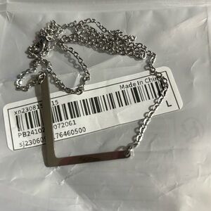 1pc Fashion Trend Simple Elegant Lady Style Silver Large Letter Pendant Necklace